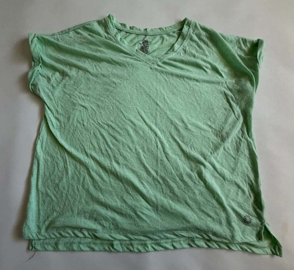 Pro Player Green V-Neck  T-Shirt Size XL Basic Tee Y2K